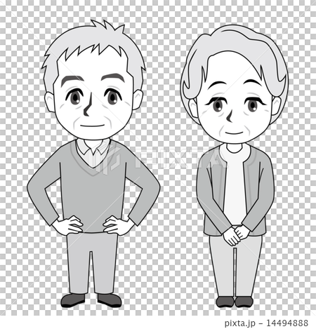 站在前面的高級男女(單色) 站在前面的高級男女(單色) 14494888