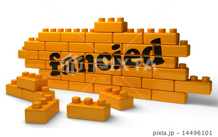 fancied word on yellow brick wall fancied word on yellow brick wall 14496101