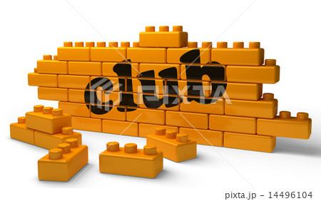club word on yellow brick wall 14496104