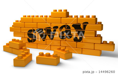 sway word on yellow brick wall 14496260