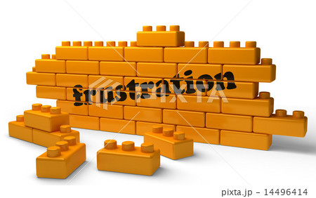 frustration word on yellow brick wall frustration word on yellow brick wall 14496414