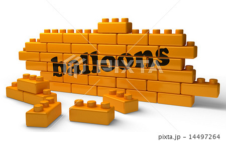 balloons word on yellow brick wall balloons word on yellow brick wall 14497264