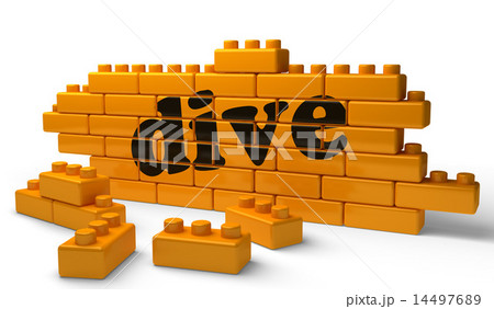 dive word on yellow brick wall dive word on yellow brick wall 14497689