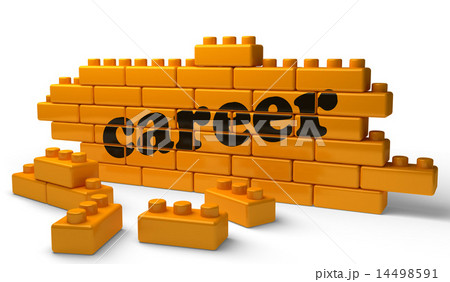 career word on yellow brick wall 14498591