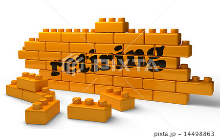 retiring word on yellow brick wall 14498863