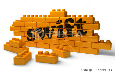 swift word on yellow brick wall 14499143