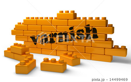 varnish word on yellow brick wall 14499469