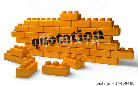 quotation word on yellow brick wall 14499486