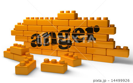 anger word on yellow brick wall anger word on yellow brick wall 14499926