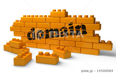 domain word on yellow brick wall domain word on yellow brick wall 14500084