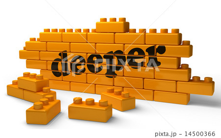 deeper word on yellow brick wall 14500366
