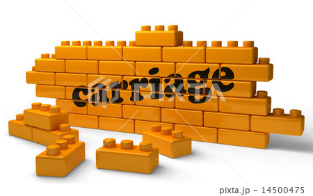 carriage word on yellow brick wall 14500475