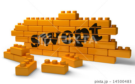 swept word on yellow brick wall swept word on yellow brick wall 14500483