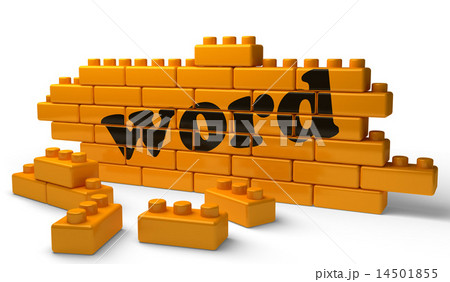 word word on yellow brick wall 14501855