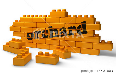 orchard word on yellow brick wall 14501883