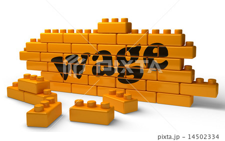 wage word on yellow brick wall 14502334