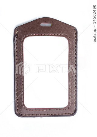 Leather name Tag isolated white background 14502490