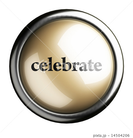 celebrate word on isolated button 14504206