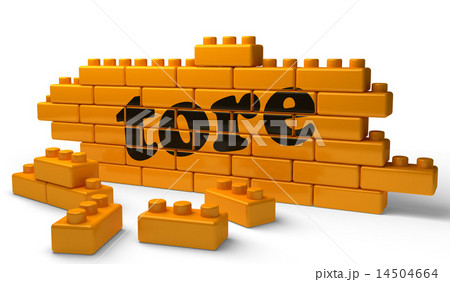 tore word on yellow brick wall 14504664