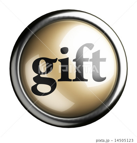 gift word on isolated button 14505123
