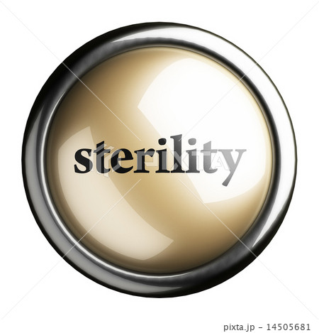 sterility word on isolated button 14505681