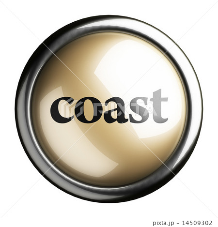 coast word on isolated button 14509302