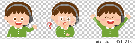 ヘッドフォンをしている男の子のイラスト素材