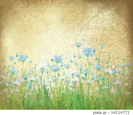 Vector  floral pattern on old paper background. 14514772