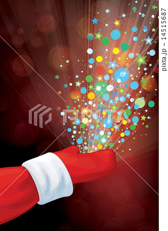 Vector Santa Claus hand with lights and stars. Vector Santa Claus hand with lights and stars. 14515687