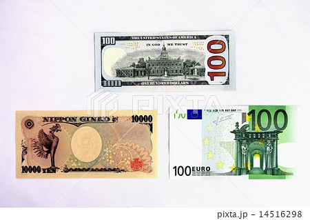 基軸通貨のお札イメージ　米･日・欧 14516298