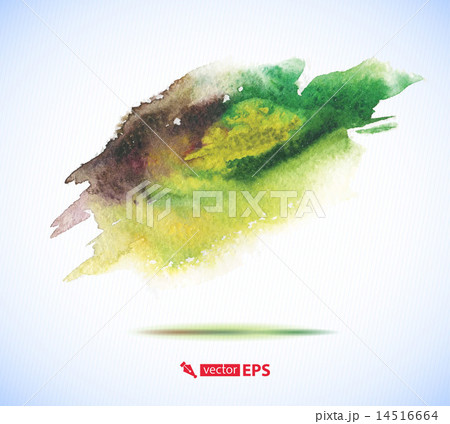 Vector watercolor ink spot. Wet brush stroke  14516664