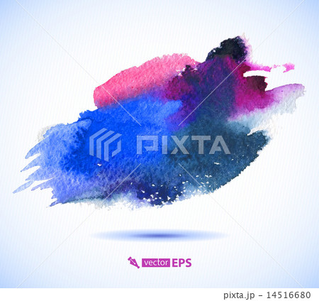 Vector watercolor ink spot. Wet brush stroke  14516680