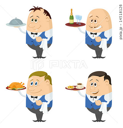 Waiters with trays set Waiters with trays set 14518126