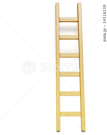 Wooden ladder near white wall Wooden ladder near white wall 14518139