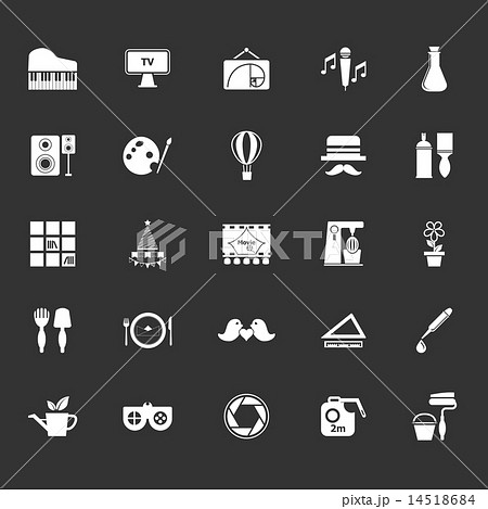 Art activity icons on gray background Art activity icons on gray background 14518684