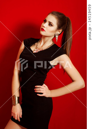 Beautiful girl in a trendy dress Beautiful girl in a trendy dress 14519459