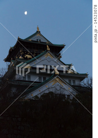 夜明け前の大阪城 14523078