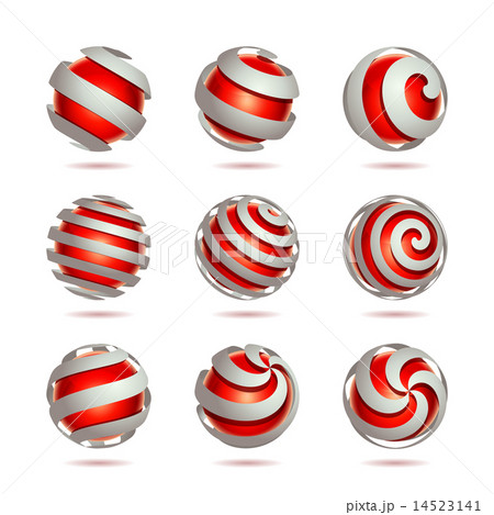 Abstract 3d vector sphere set 14523141