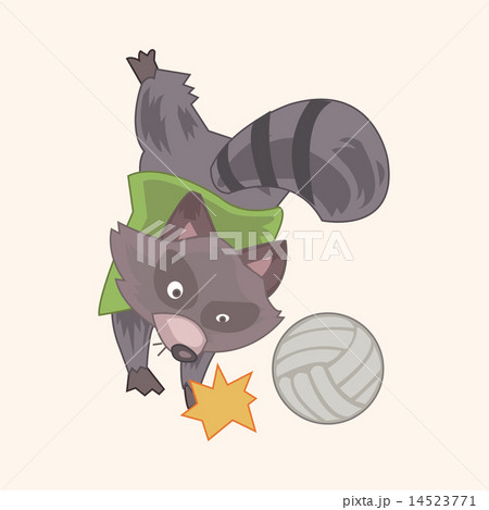 Animal civet doing sports cartoon theme elements 14523771