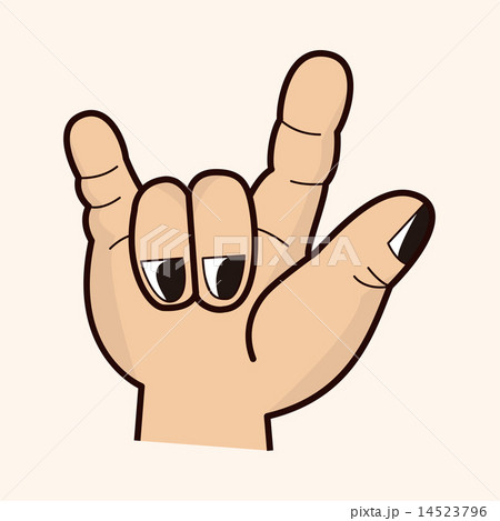 rock style hand gesture theme elements 14523796