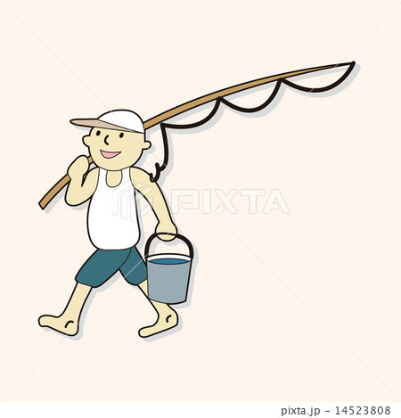 fisherman cartoon theme elements 14523808