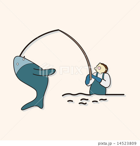 fisherman cartoon theme elements fisherman cartoon theme elements 14523809