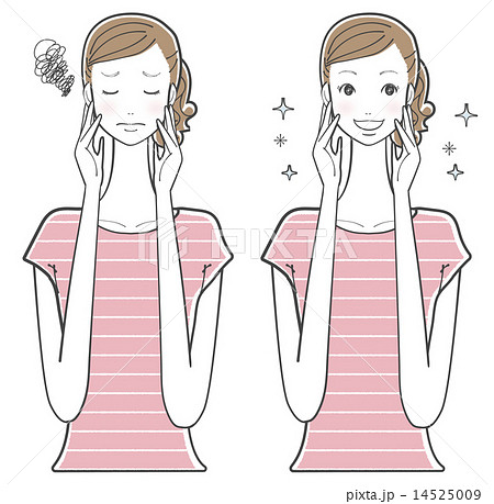 スキンケア 女性のイラスト素材