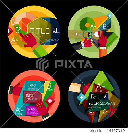 Set of option presentation labels, flat design web infographic boxes 14527319