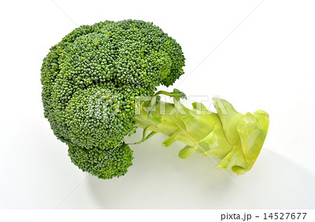 注意）背景の白に若干ゴミが残る場合があります。緑黄色野菜の生ブロッコリー（国産／静岡県産）。 14527677