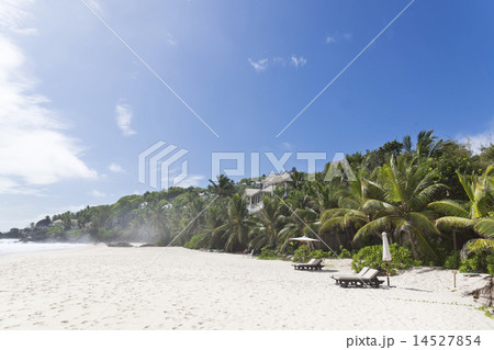 Beach chair at sunny coast. Seychelles. Beach chair at sunny coast. Seychelles. 14527854