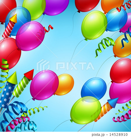 Balloons in the blue sky. Vector illustration 14528910