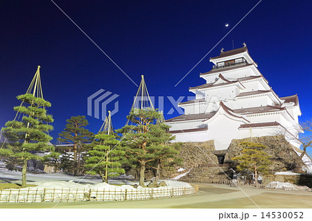 鶴ヶ城冬景色夜景 14530052