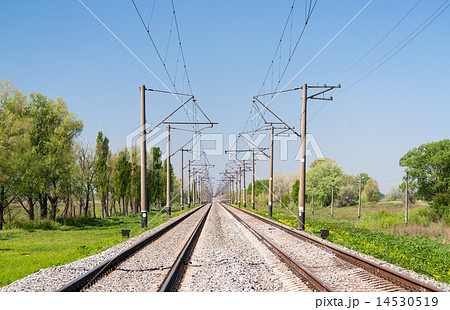 Double-track electrified railway line Double-track electrified railway line 14530519
