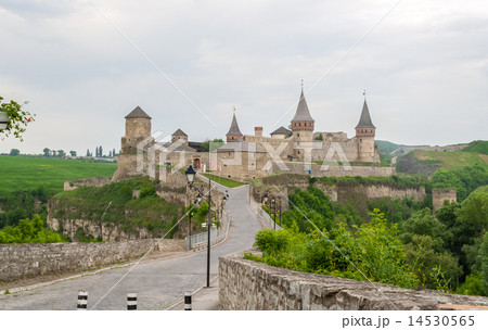 Kamianets-Podilskyi Castle. View from the Old Town Kamianets-Podilskyi Castle. View from the Old Town 14530565